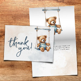 Tarjeta De Agradecimiento Podemos Esperar A Denim Teddy Bear Baby Shower