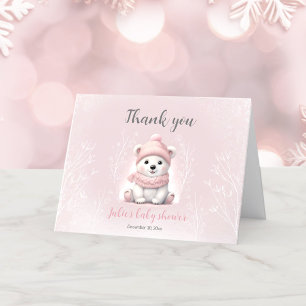 Tarjeta De Agradecimiento Podemos Esperar A La Baby Shower Del Oso Polar