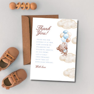 Tarjeta De Agradecimiento podemos esperar a la ducha de bebé azul acuarela