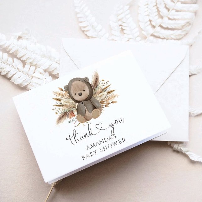 Tarjeta De Agradecimiento Podemos Esperar A Que El Boho Lance Baby Shower (Subido por el creador)