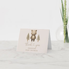 Tarjeta De Agradecimiento Podemos esperar a que Woodland Bear Baby Shower