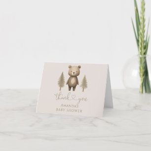 Tarjeta De Agradecimiento Podemos esperar a que Woodland Bear Baby Shower