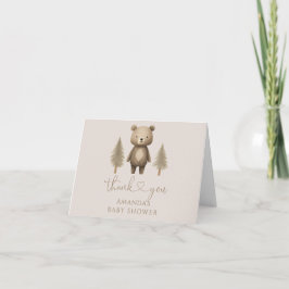 Tarjeta De Agradecimiento Podemos esperar a que Woodland Bear Baby Shower