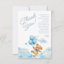 Tarjeta De Agradecimiento Podemos Esperar A Teddy Bear Blue Boy Baby Shower