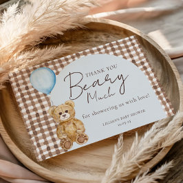 Tarjeta De Agradecimiento Podemos Esperar A Teddy Bear Boy Baby Shower