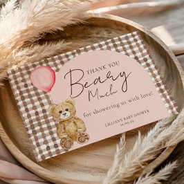 Tarjeta De Agradecimiento Podemos Esperar A Teddy Bear Chica Baby Shower