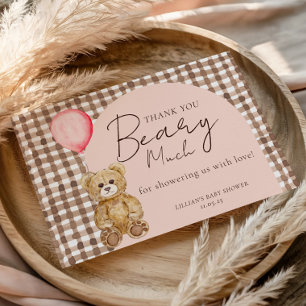 Tarjeta De Agradecimiento Podemos Esperar A Teddy Bear Chica Baby Shower