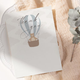 Tarjeta De Agradecimiento Podemos Esperar. | Baby Boy Blue Balloon Shower