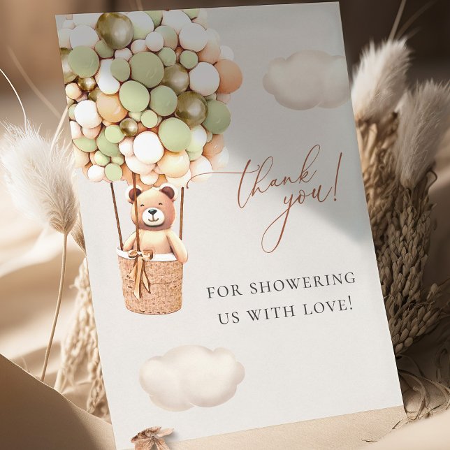 Tarjeta De Agradecimiento ¡Podemos Esperar! Baby Shower Green Gold (Subido por el creador)