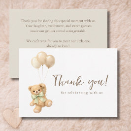 Tarjeta De Agradecimiento Podemos Esperar con Ansia Globos de Osito de Peluc