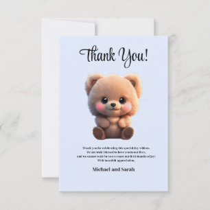 Tarjeta De Agradecimiento Podemos esperar con ansias el oso de peluche para 