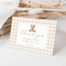 Tarjeta De Agradecimiento Podemos esperar con ansias Oso de peluche neutral
