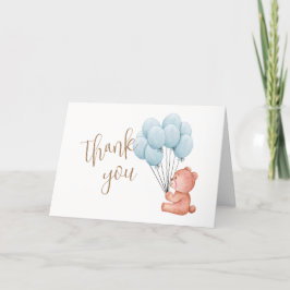 Tarjeta De Agradecimiento Podemos Esperar El Bear Blue Balloon Baby Shower