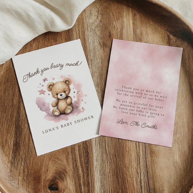 Tarjeta De Agradecimiento Podemos Esperar La Planta De Baby Shower Rosa Past (Subido por el creador)