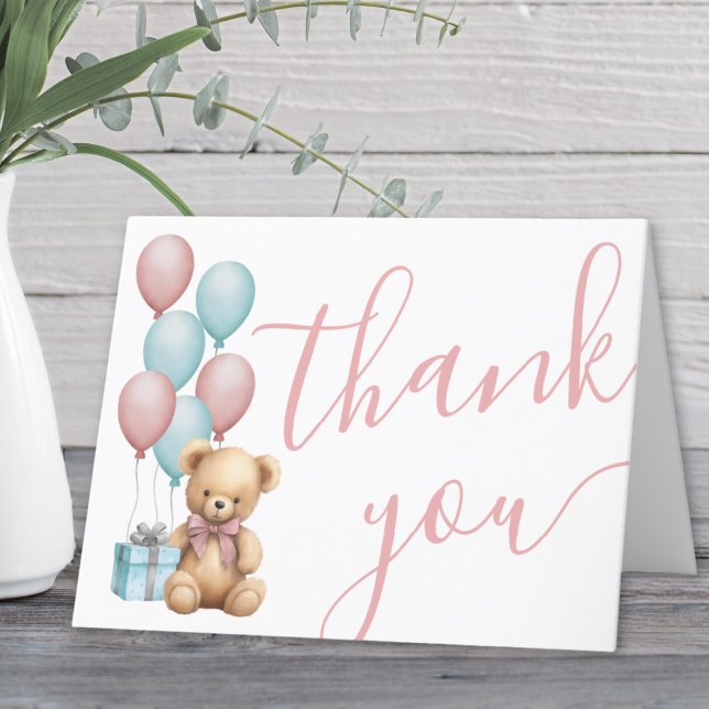 Tarjeta De Agradecimiento Podemos pretender esperar al oso Baby Shower (We Can Bearly Wait Bear Baby Shower Thank You Card)