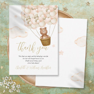 Tarjeta De Agradecimiento Poema de Baby Shower de Osito Teddy 'Apenas Podemo
