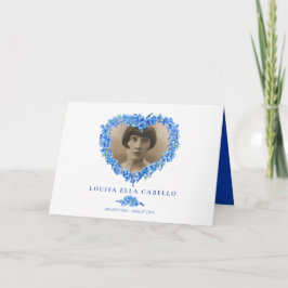 Tarjeta De Agradecimiento Poema de corazón de flor azul funeral olvido-me-no