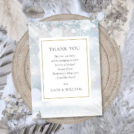 Tarjeta De Agradecimiento Poema para Baby Shower Primera Nieve