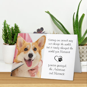 Tarjeta De Agradecimiento Poema veterinario personalizado Mascota de perro v