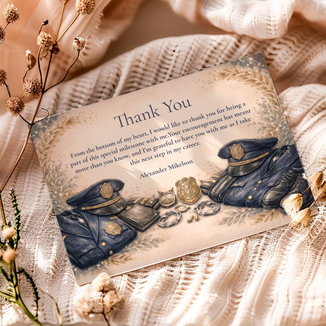 Tarjeta De Agradecimiento Police Academy Formal Badge Graduation (Subido por el creador)