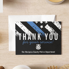 Tarjeta De Agradecimiento Police Blue Line American Flag First Responder