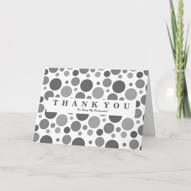 Tarjeta De Agradecimiento Polka Dot Budge Por Ser Mi Novia Gracias (Anverso)