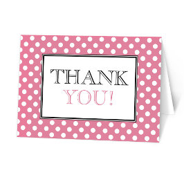 Tarjeta de agradecimiento Polka Dot Pink