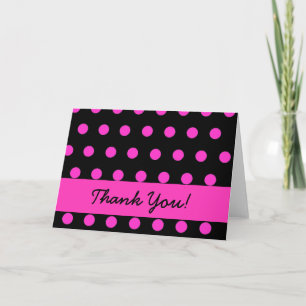 Tarjeta De Agradecimiento Polkadot rosado le agradece