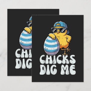 Tarjeta De Agradecimiento Pollitos de Pascua Me Encuentran Lindo Huevo