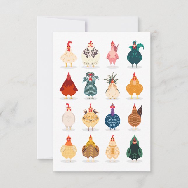 Tarjeta De Agradecimiento Pollo blanco (Anverso)