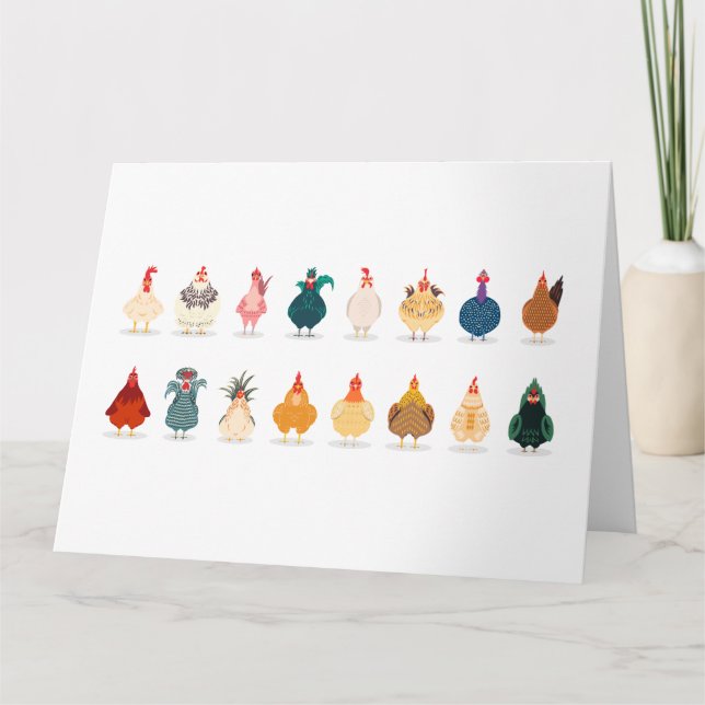Tarjeta De Agradecimiento Pollo blanco (Anverso)