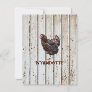 Tarjeta De Agradecimiento Pollo Wyandotte