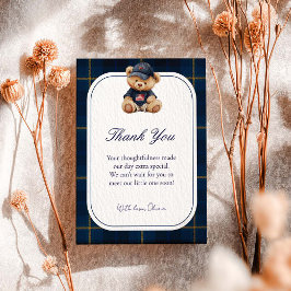 Tarjeta De Agradecimiento Polo Teddy Bear Baby Shower Thank You Card