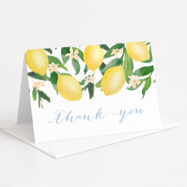 Tarjeta De Agradecimiento Polvo de limones Azul Cítrico Bebe o Despedida de 