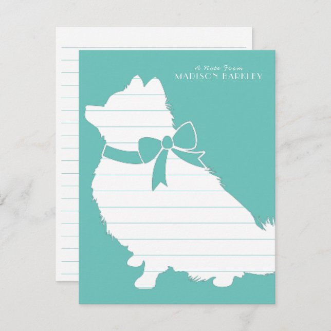 Tarjeta De Agradecimiento Pomerania Perro Cachorro de Pomerania (Anverso / Reverso)