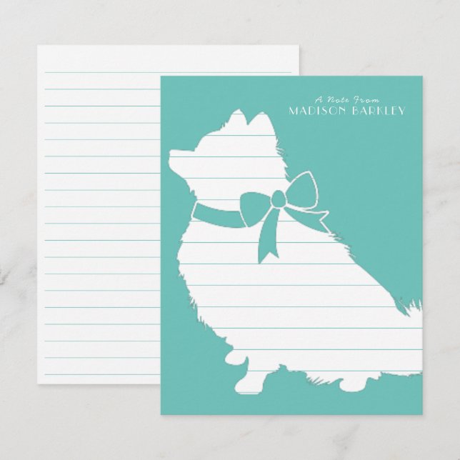 Tarjeta De Agradecimiento Pomerania Pom Dog Puppy (Anverso / Reverso)