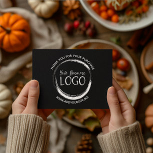 Tarjeta De Agradecimiento Ponga mi logotipo en un negro