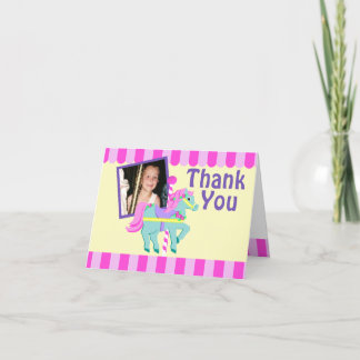 Tarjeta De Agradecimiento Pony Pony Pintado gracias con foto