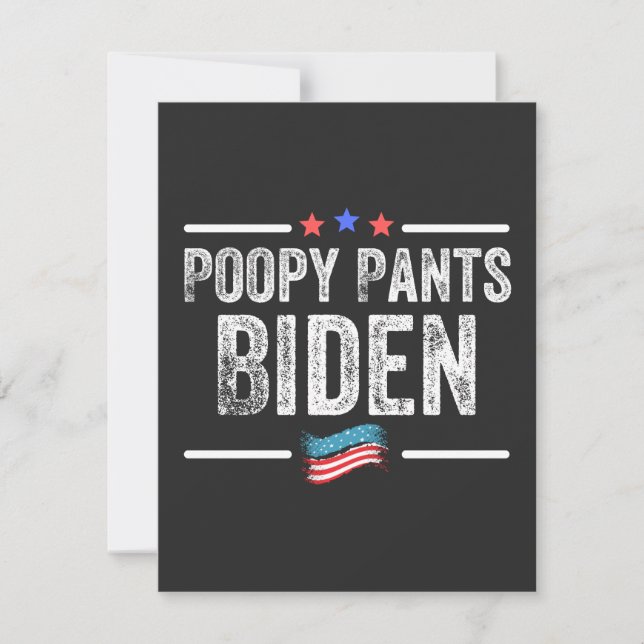 Tarjeta De Agradecimiento Poopy Pants Biden (Anverso)
