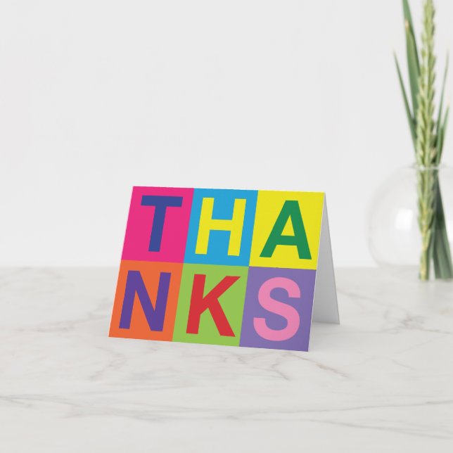 Tarjeta De Agradecimiento Pop Art Gracias (Anverso)