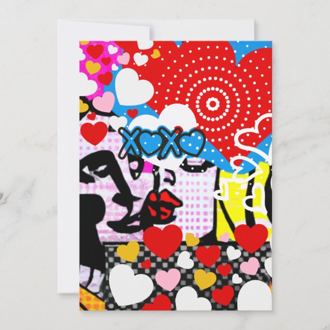 Tarjeta De Agradecimiento Pop Art Valentine (Anverso)