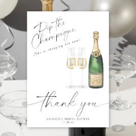 Tarjeta De Agradecimiento Pop el champagne - gracias ducha de novia