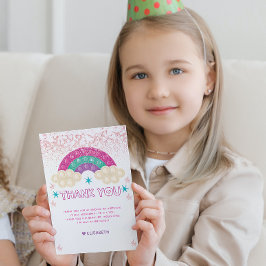 Tarjeta De Agradecimiento Pop it Birday purpurina del arcoiris personalizado
