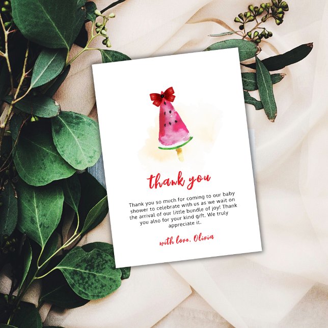 Tarjeta De Agradecimiento Popcicle Preparado Para Pop Ice Cream Baby Shower (Popcicle Ready To Pop Ice Cream Baby Shower Thank You Card)