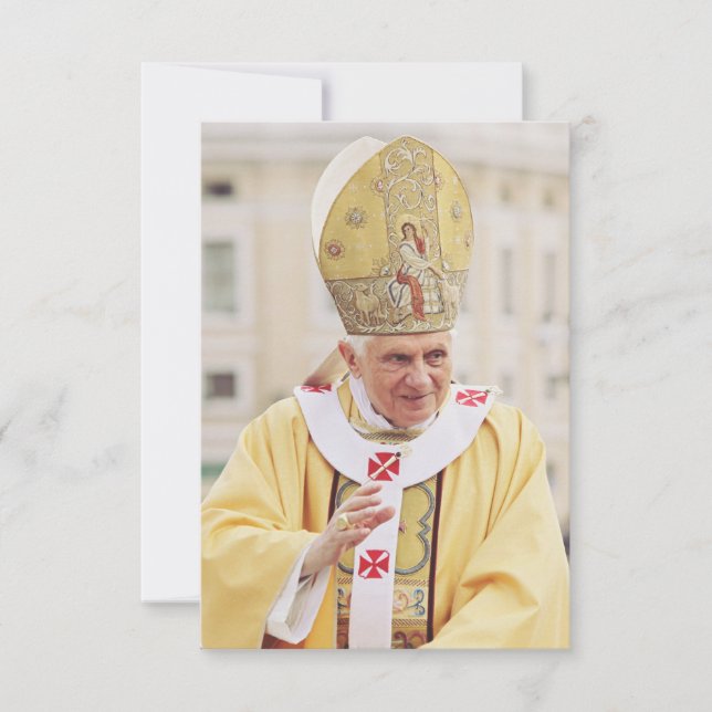 Tarjeta De Agradecimiento Pope Benedict XVI Holy Card (Anverso)