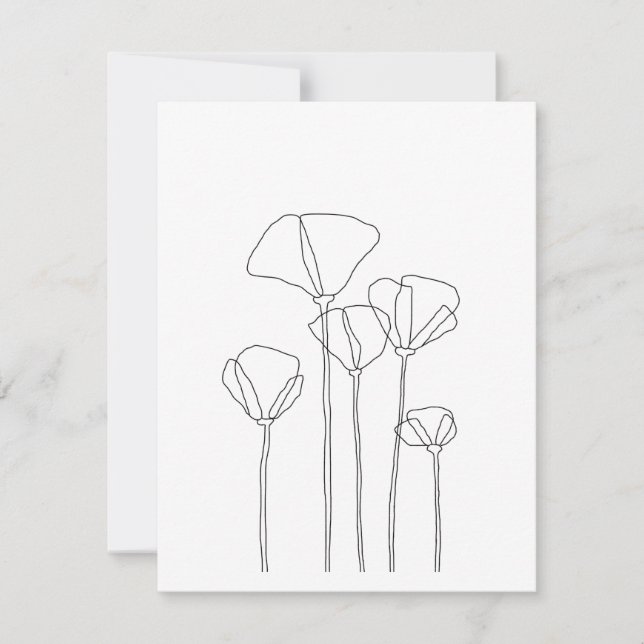 Tarjeta De Agradecimiento Poppies (Anverso)