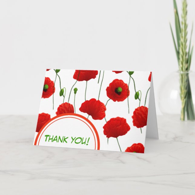 Tarjeta De Agradecimiento Poppies (Anverso)