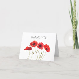 Tarjeta De Agradecimiento Poppies Floral Primera fiesta de cumpleaños Gracia