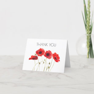 Tarjeta De Agradecimiento Poppies Floral Primera fiesta de cumpleaños Gracia