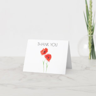 Tarjeta De Agradecimiento Poppies Floral Primera fiesta de cumpleaños Gracia